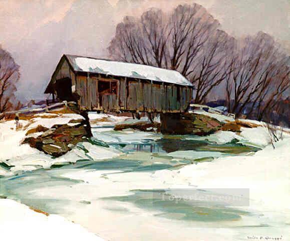 sn018B impresionismo paisaje nieve Pintura al óleo